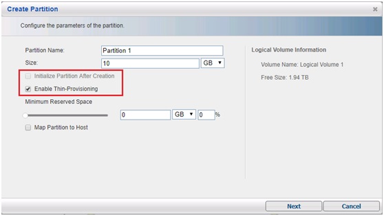 Thin-Provisioning feature