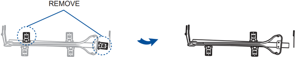 Locate the two cable clamps to be removed from each CMA