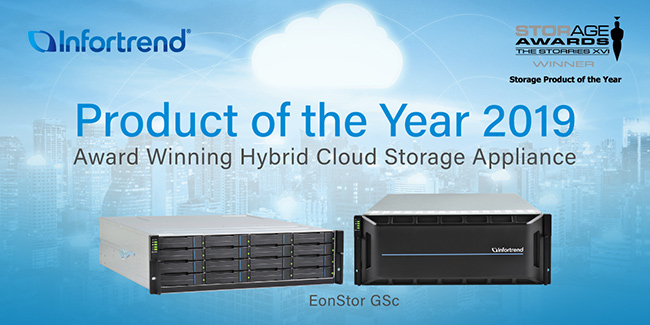 Infortrend’s EonStor GSc Hybrid Cloud Storage Is Awarded “Product of the Year” by Storage Magazine
