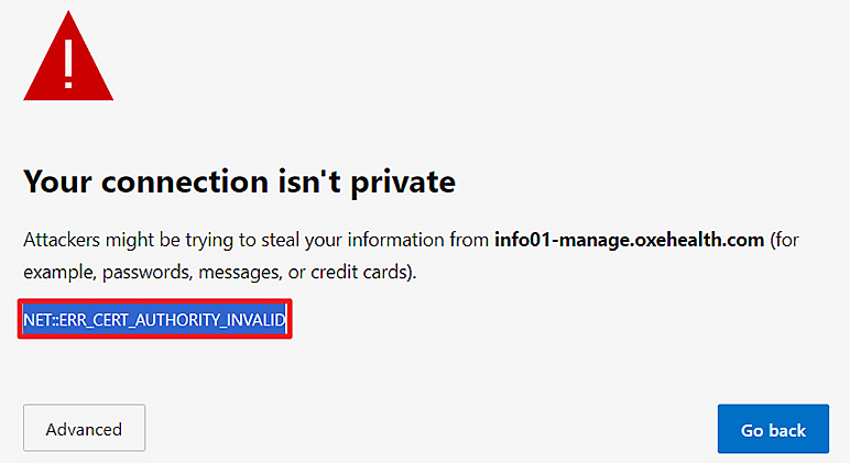 identifying it as a private certificate rather than a public one