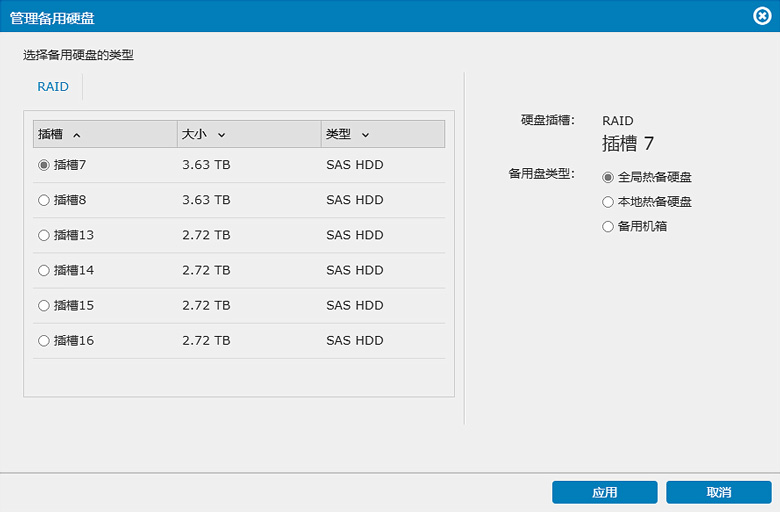 Manage Spare Drive
